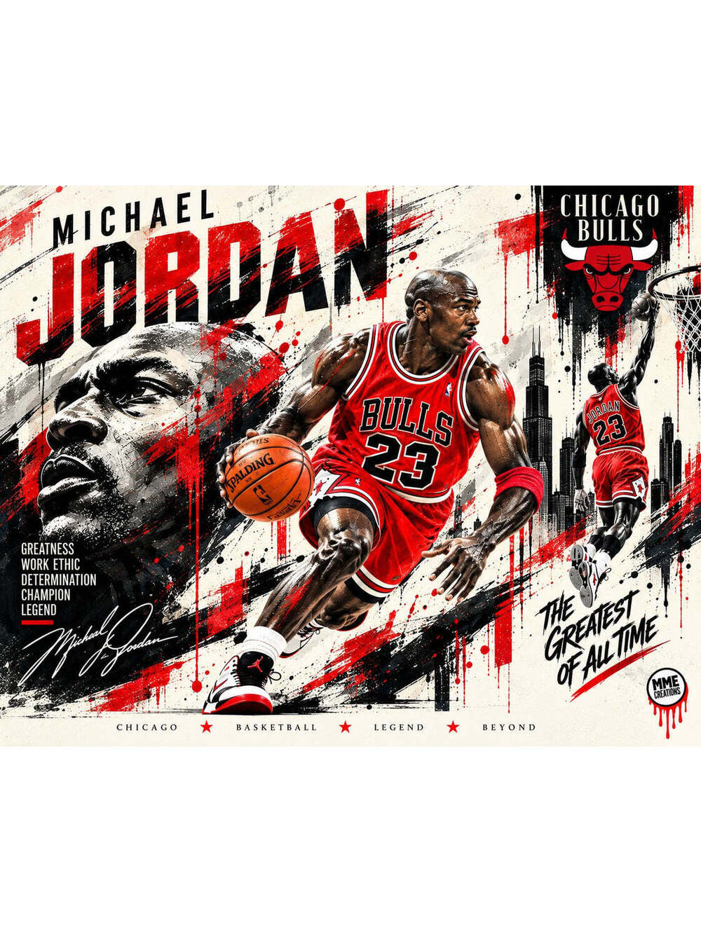 4729 Michael Jordan Minimalism × Expressionism AG Collection 8x10 LandscapePrint
